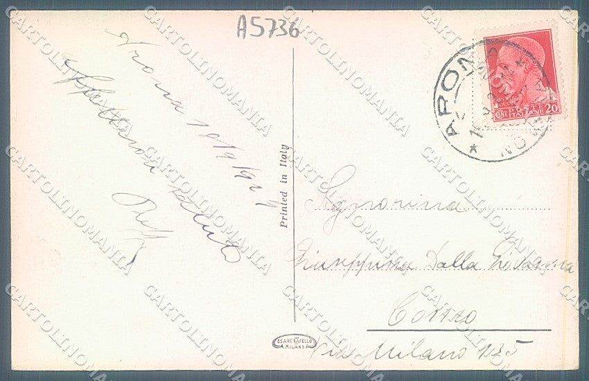 Novara Arona Lago Maggiore PIEGHINA cartolina JK2110 – retro