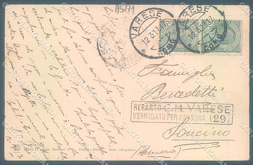 Varese Città Campo dei Fiori Grand Hotel Brunner 16940 cartolina JK2127 – retro
