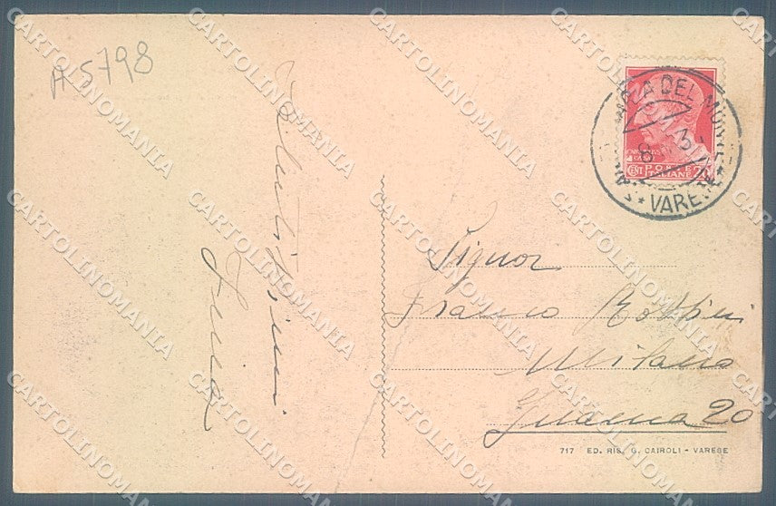 Varese Città Sacro Monte cartolina JK2144 – retro