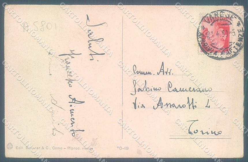 Varese Città Sacro Monte Brunner 70-19 cartolina JK2147 – retro