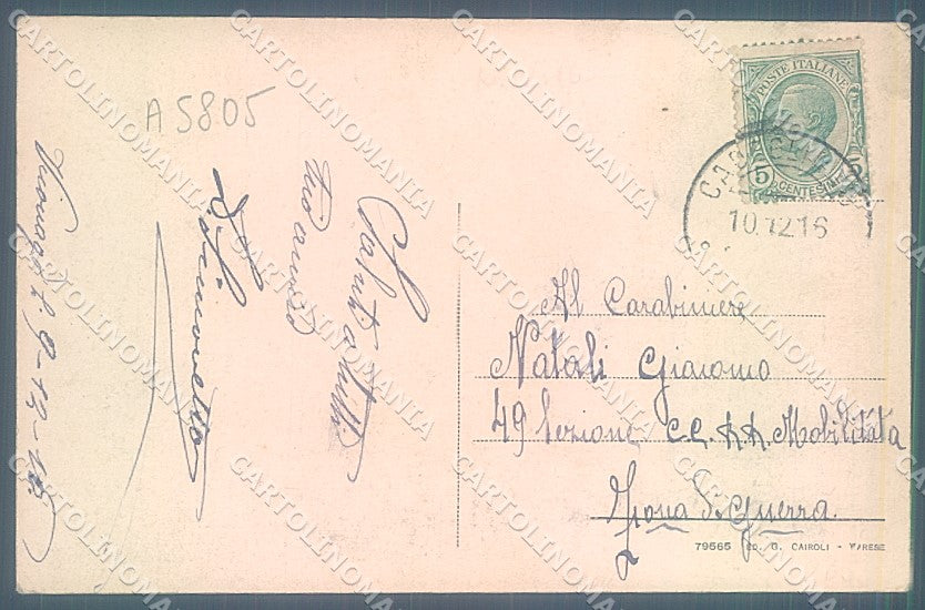 Varese Città Sacro Monte cartolina JK2151 – retro