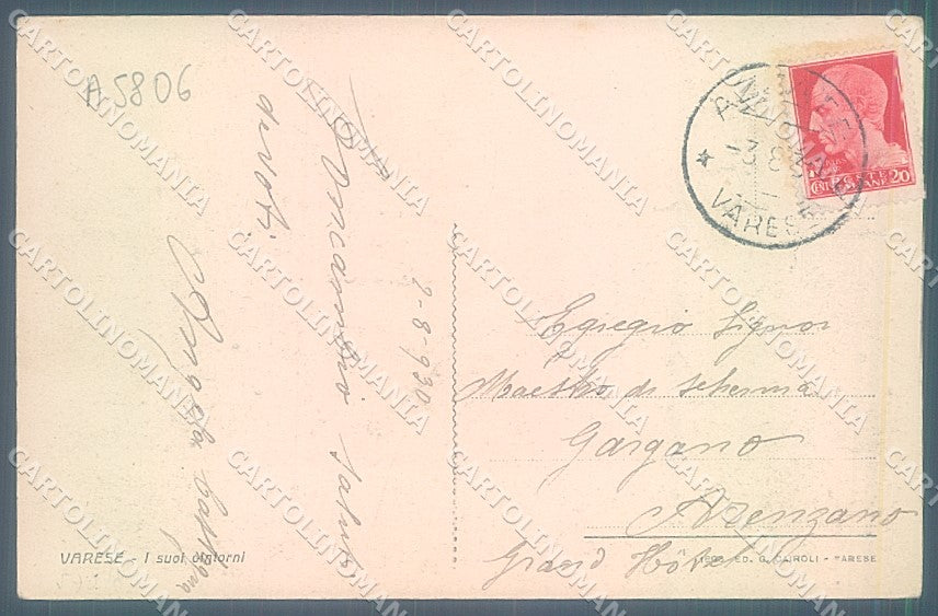 Varese Città Sacro Monte cartolina JK2152 – retro