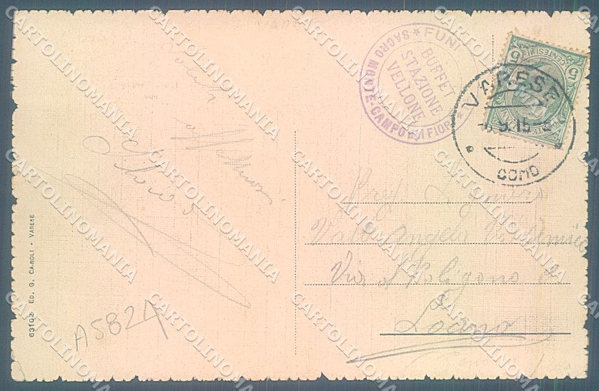 Varese Città Sacro Monte cartolina JK2165 – retro