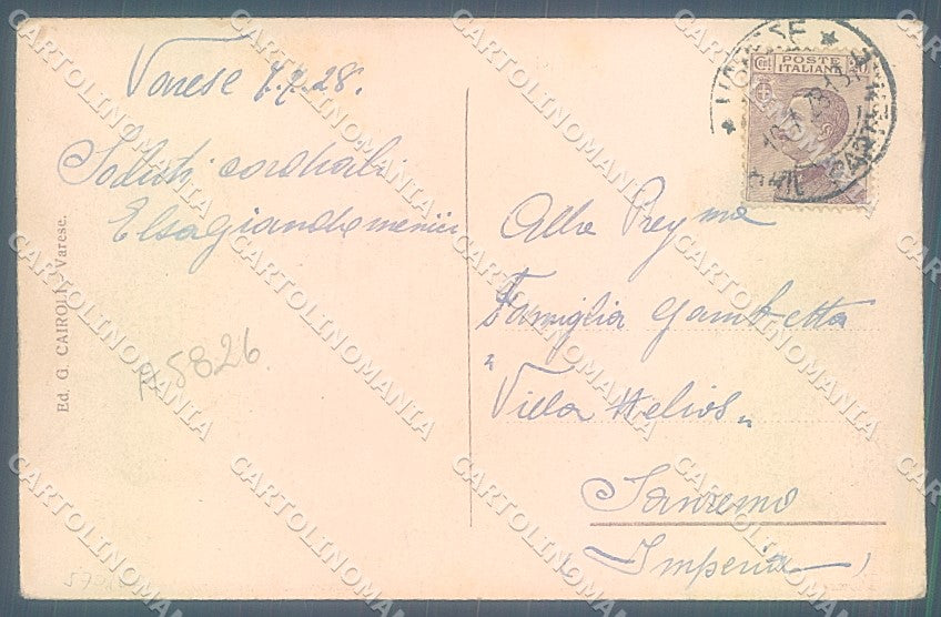 Varese Città Sacro Monte cartolina JK2167 – retro