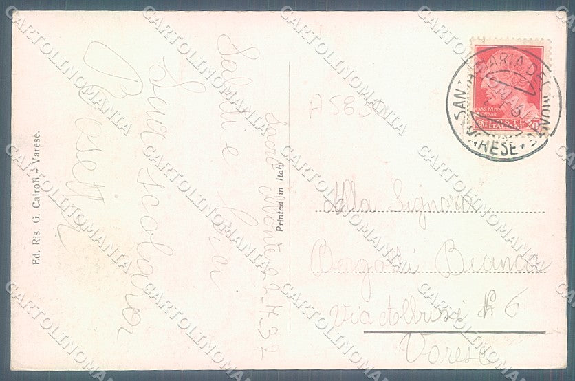 Varese Città Sacro Monte cartolina JK2169 – retro