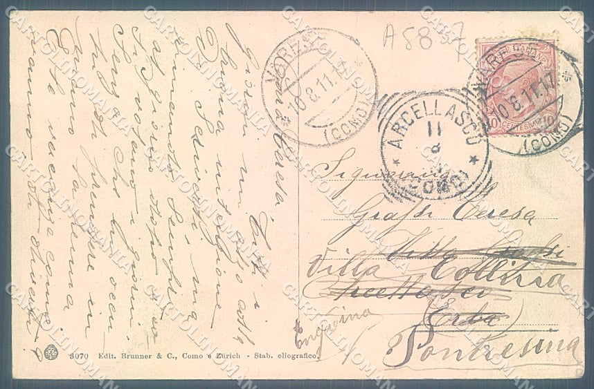 Varese Città Sacro Monte Brunner 3070 cartolina JK2176 – retro