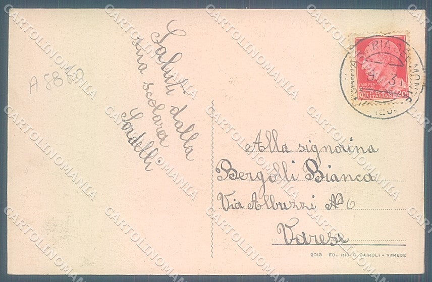 Varese Città Sacro Monte cartolina JK2187 – retro
