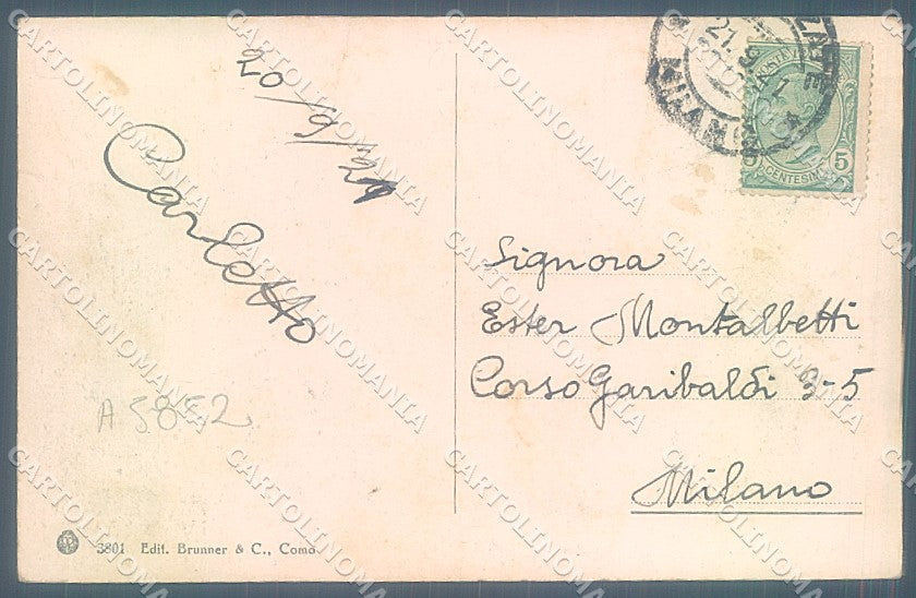 Varese Città Sacro Monte Brunner 3801 cartolina JK2189 – retro