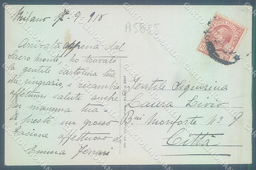 Varese Città Sacro Monte Campo dei Fiori cartolina JK2192 – retro