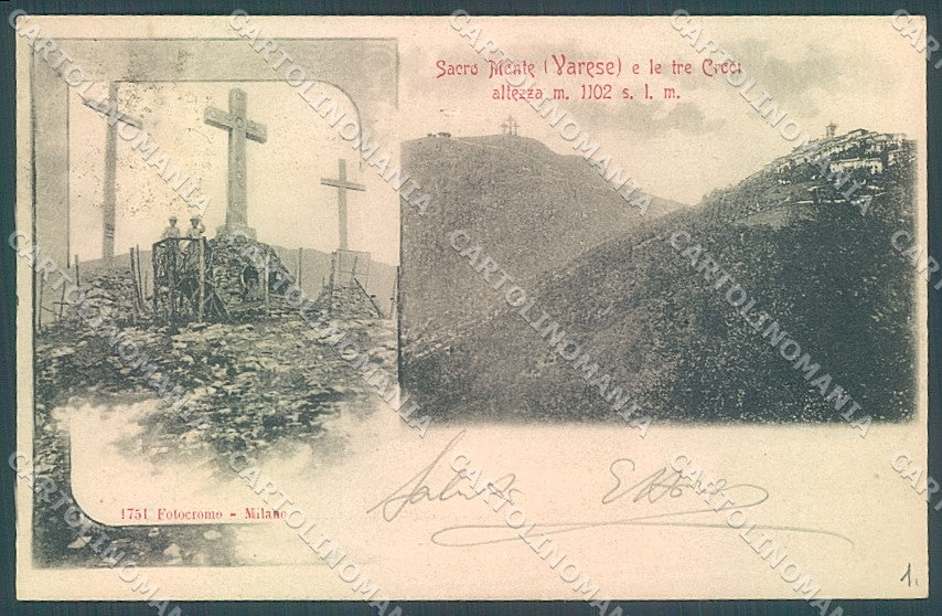 Varese Città Sacro Monte Tre Croci cartolina JK2203 – fronte