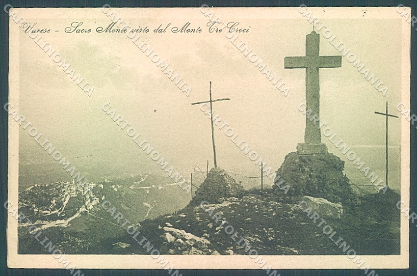 Varese Città Sacro Monte Tre Croci PIEGHINE cartolina JK2204 – fronte