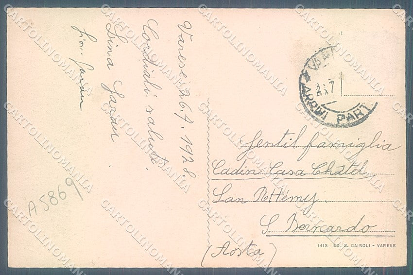 Varese Città Sacro Monte Tre Croci PIEGHINE cartolina JK2204 – retro