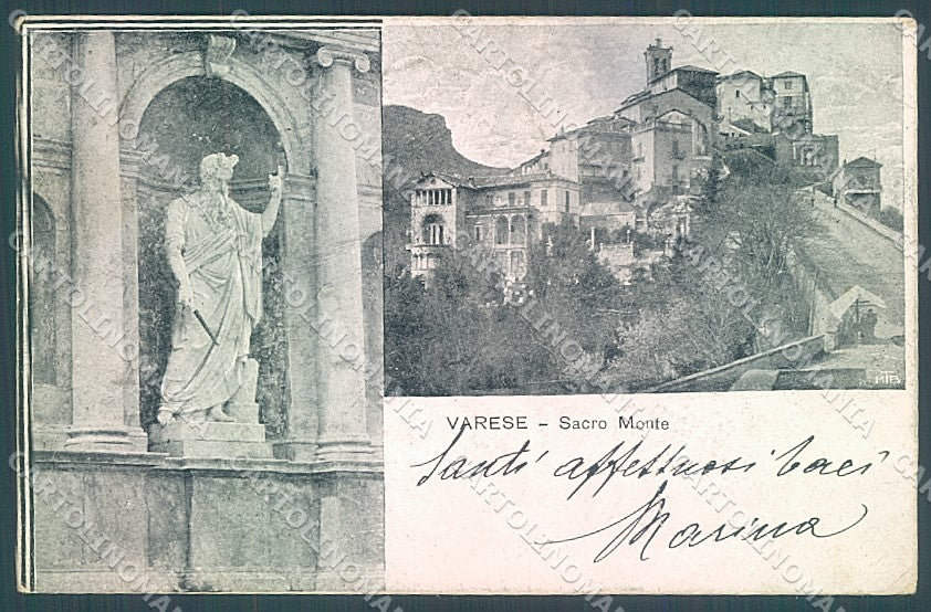 Varese Città Sacro Monte Fotocromo PIEGA ANGOLO cartolina JK2208 – fronte