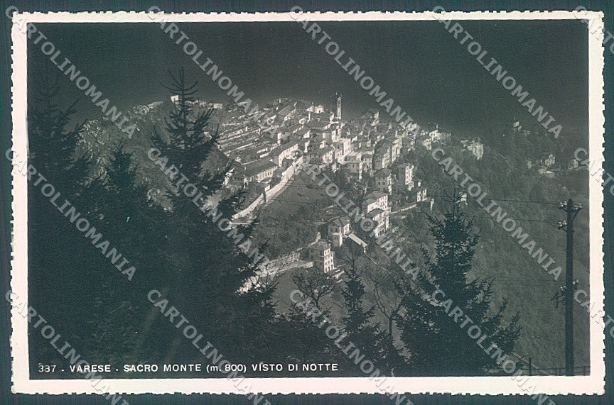 Varese Città Sacro Monte Foto Notturno cartolina JK2217 – fronte