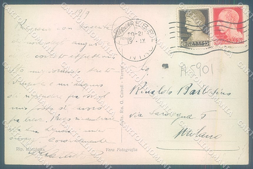 Varese Città Sacro Monte PIEGA ANGOLO Foto cartolina JK2224 – retro
