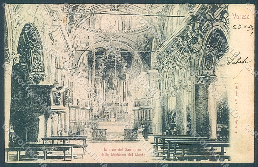 Varese Città Sacro Monte Interno Santuario Modiano 1915 cartolina JK2237 – fronte