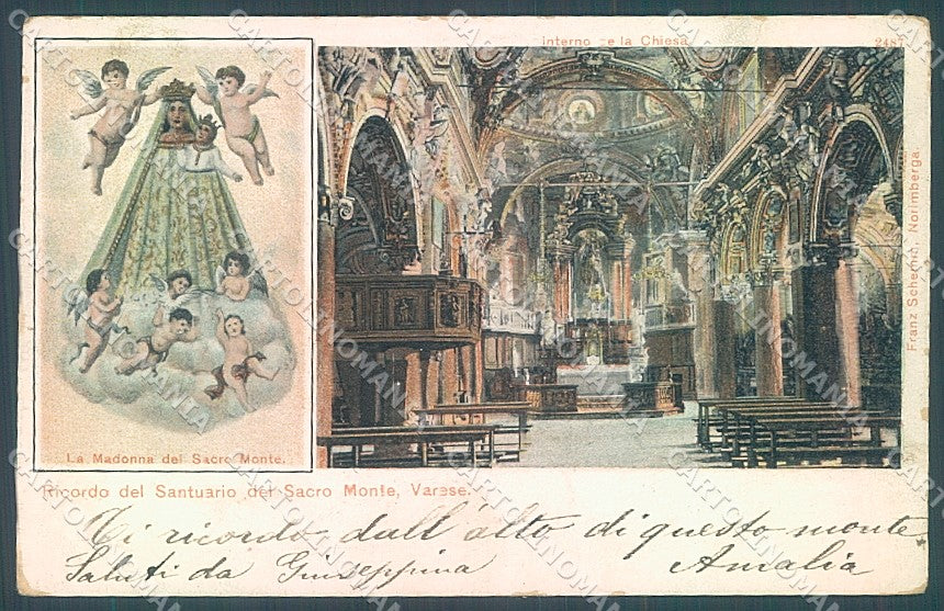 Varese Città Sacro Monte Santuario Ricordo di cartolina JK2239 – fronte