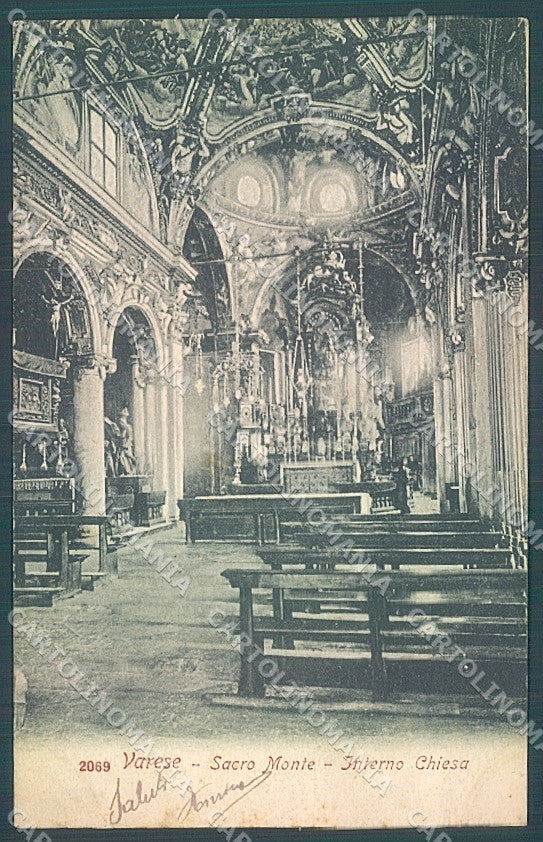 Varese Città Sacro Monte Interno Chiesa Fotocromo 2069 cartolina JK2240 – fronte