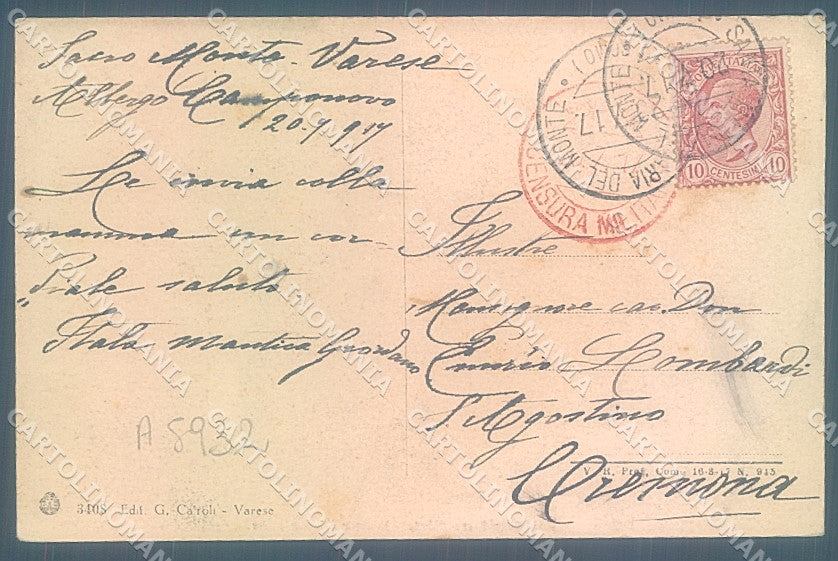 Varese Città Sacro Monte Interno Chiesa Brunner 3408 cartolina JK2242 – retro