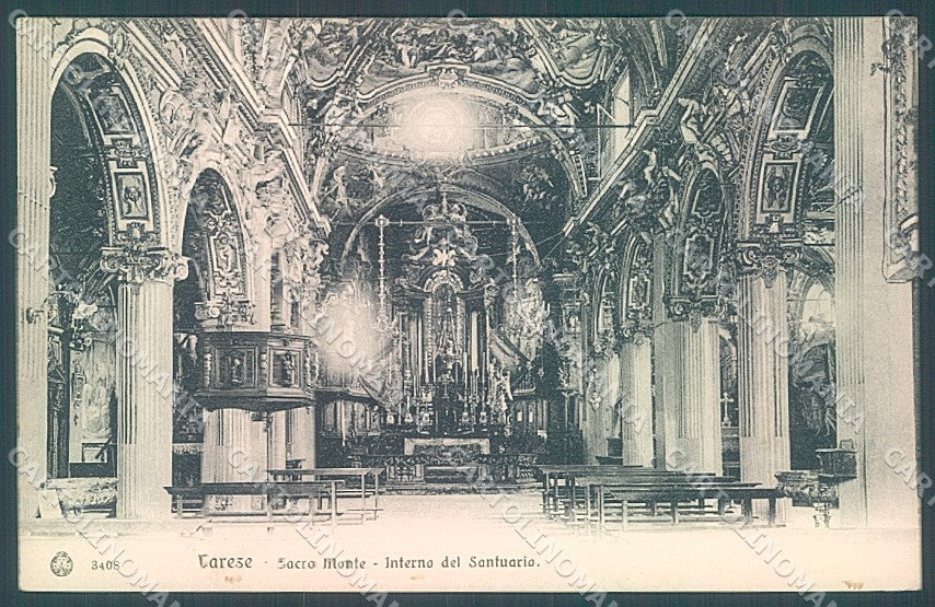 Varese Città Sacro Monte Interno Chiesa Brunner 3408 cartolina JK2244 – fronte