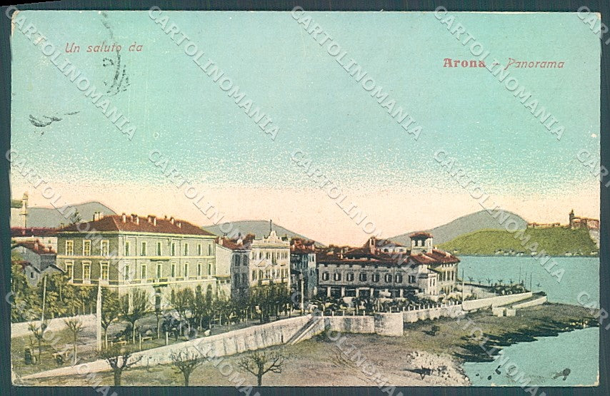 Novara Arona Lago Maggiore saluto da cartolina JK2277 – fronte