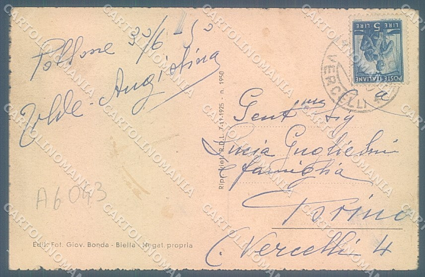 Biella Pollone Laghetto della Burcina cartolina JK2290 – retro