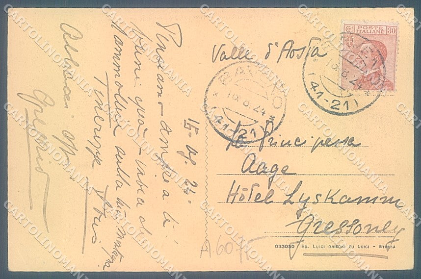 Verbania Baveno Grand Hotel Belle Vue PIEGA ANGOLO cartolina JK2305 – retro