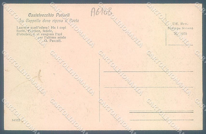 Lucca Barga Castelletto Pascoli cartolina JK2322 – retro