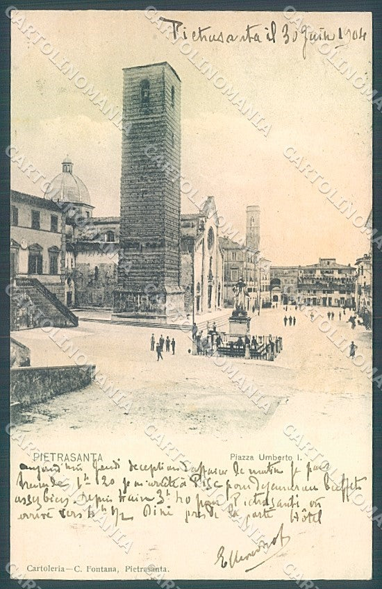 Lucca Pietrasanta Piazza Umberto I cartolina JK2324 – fronte