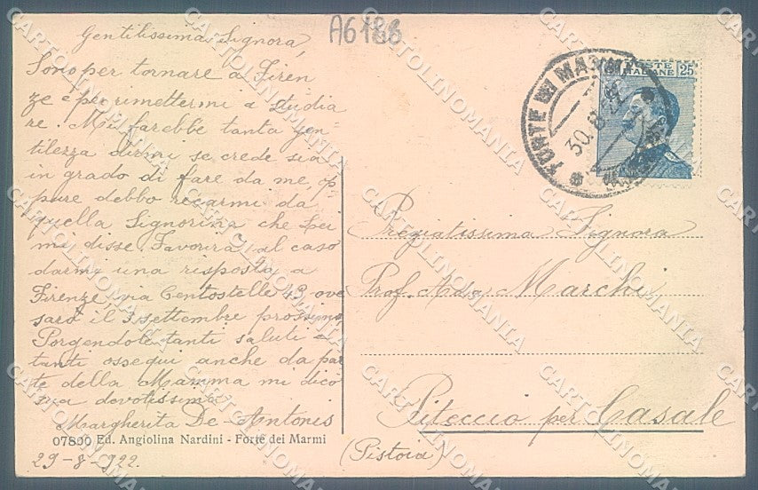 Lucca Forte dei Marmi Spiaggia Barca a Vela cartolina JK2332 – retro