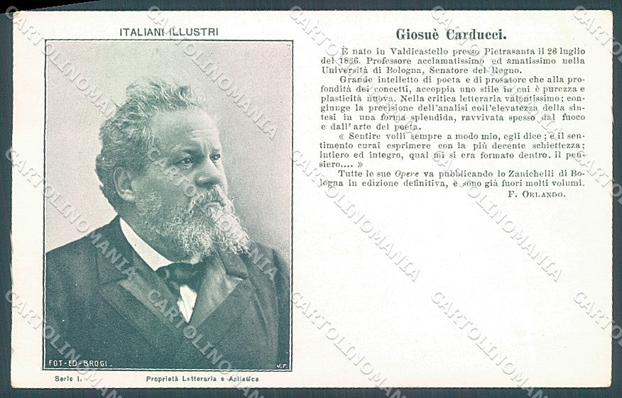 Lucca Pietrasanta Valdicastello Giosuè Carducci cartolina JK2339 – fronte