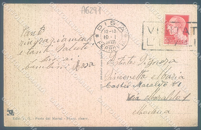 Lucca Seravezza Ripa e Vallecchia PIEGA ANGOLO cartolina JK2366 – retro