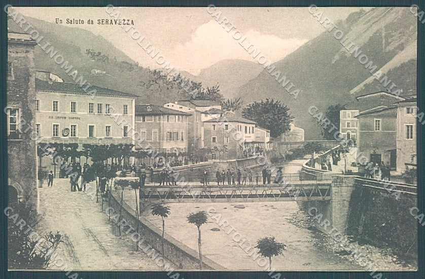 Lucca Seravezza Ponte saluto da cartolina JK2375 – fronte