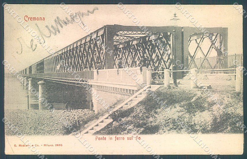 Cremona Città Ponte sul Po Modiano 2635 PIEGA ANGOLO cartolina JK2382 – fronte