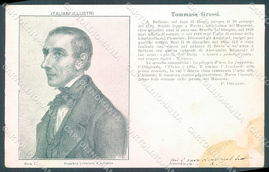 Como Bellano Tommaso Grossi cartolina JK2427 – fronte