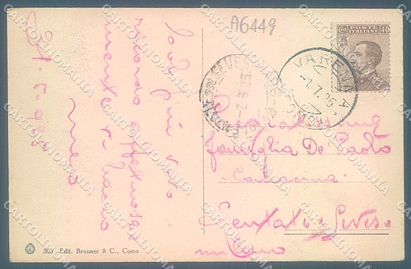 Lecco Varenna Lago Como Brunner 305 cartolina JK2435 – retro
