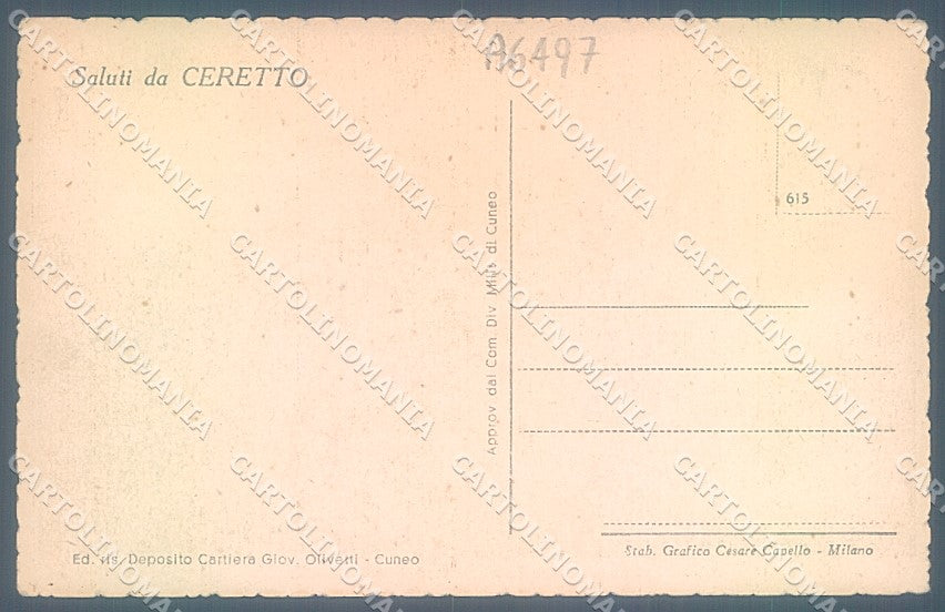 Cuneo Saluzzo Ceretto cartolina JK2460 – retro
