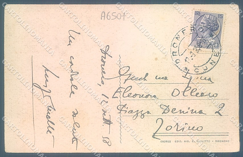Cuneo Dronero Chiesa PIEGA ANGOLO cartolina JK2463 – retro