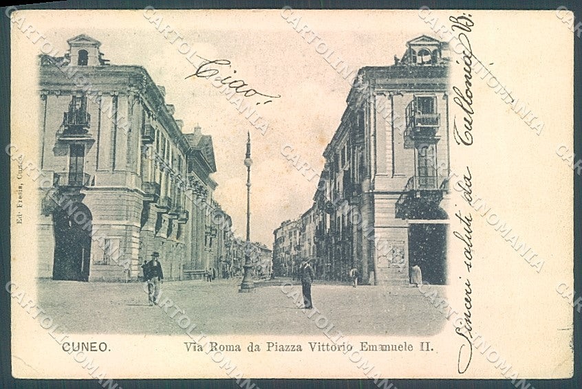 Cuneo Città Via Roma PIEGHINA ANGOLO cartolina JK2464 – fronte