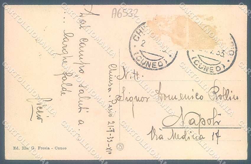 Cuneo Chiusa Pesio cartolina JK2477 – retro