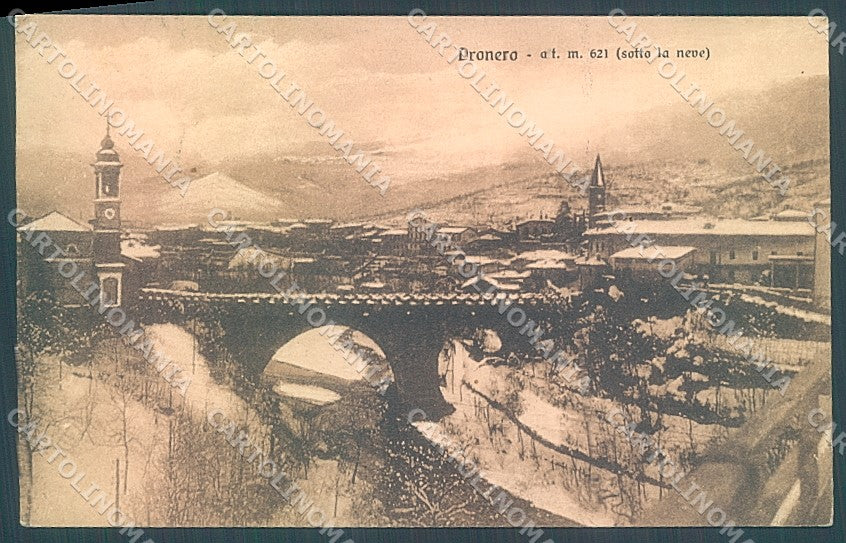 Cuneo Dronero Nevicata Ponte cartolina JK2485 – fronte
