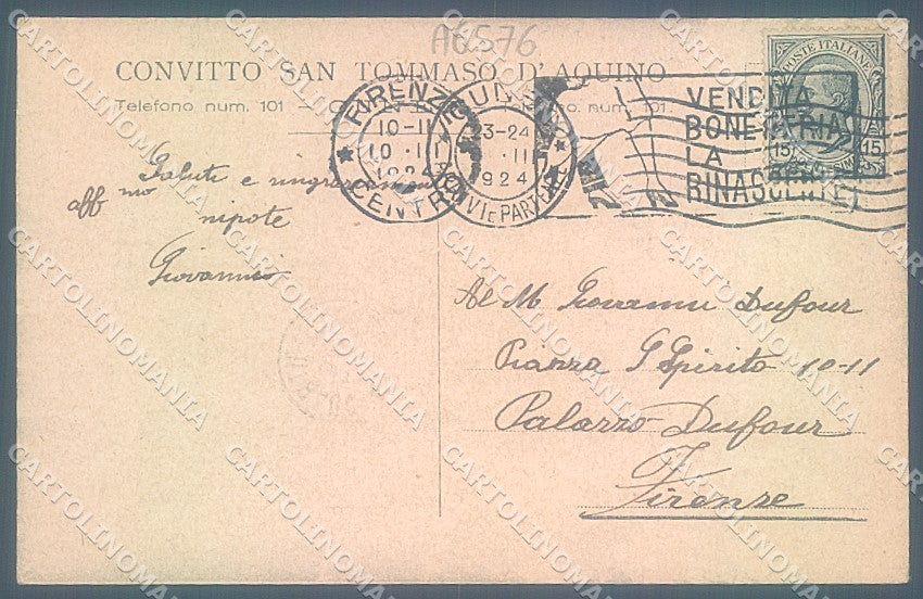 Cuneo Città Convitto S. Tommaso d'Aquino cartolina JK2506 – retro