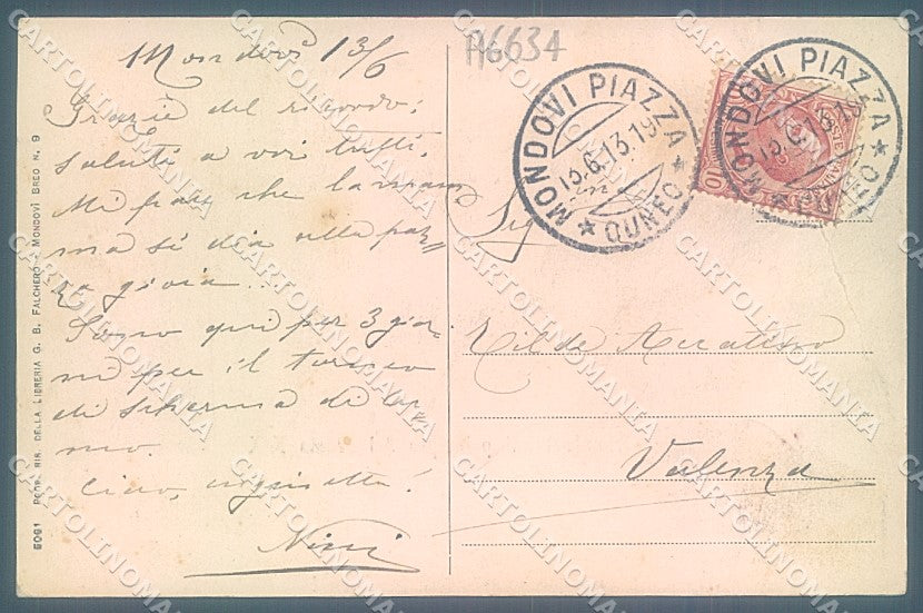 Cuneo Mondovì Secolo XIX PIEGA cartolina JK2543 – retro
