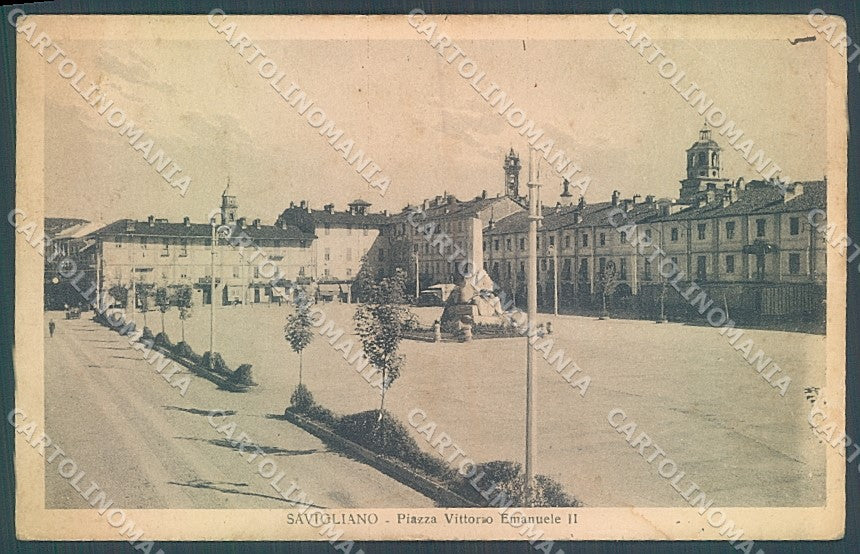 Cuneo Savigliano Monumento Piazza Vittorio Emanuele II ABRASA cartolina JK2545 – fronte