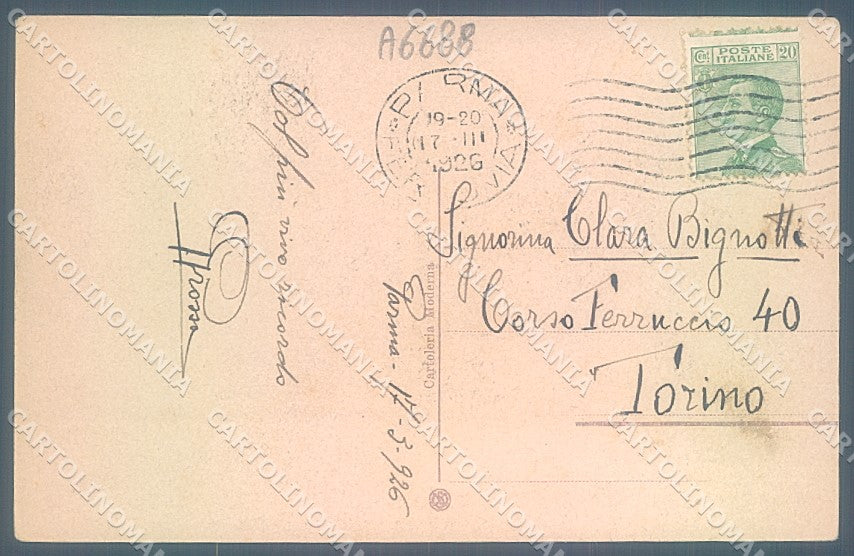Parma Città Monumento Garibaldi Palazzo Comunale cartolina JK2568 – retro