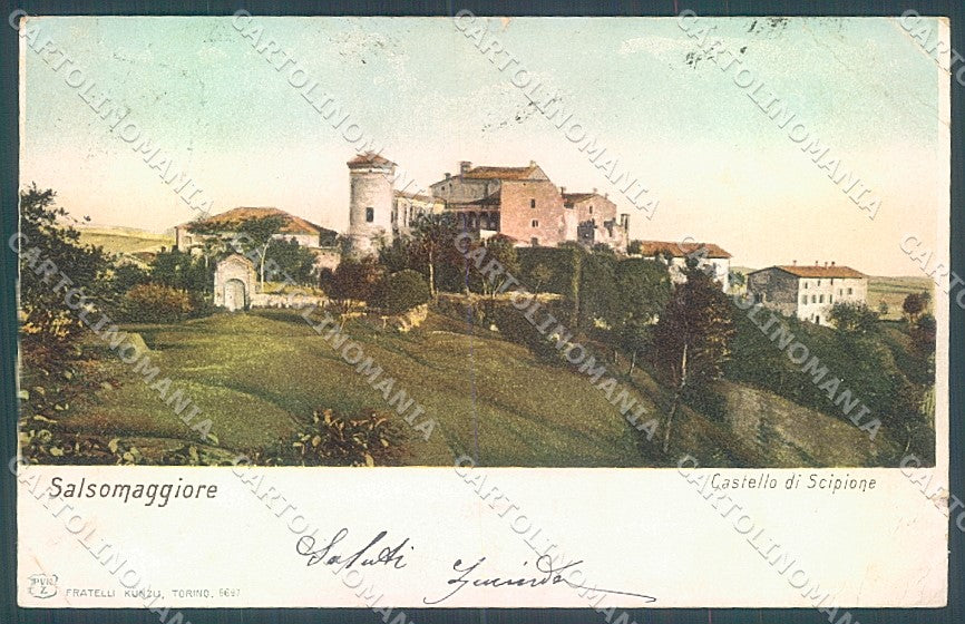 Parma Salsomaggiore Castello Scipione PIEGHINE cartolina JK2582 – fronte