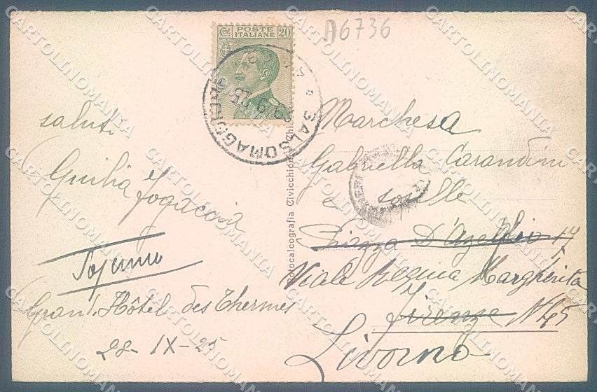 Parma Salsomaggiore Monumento Romagnosi cartolina JK2584 – retro