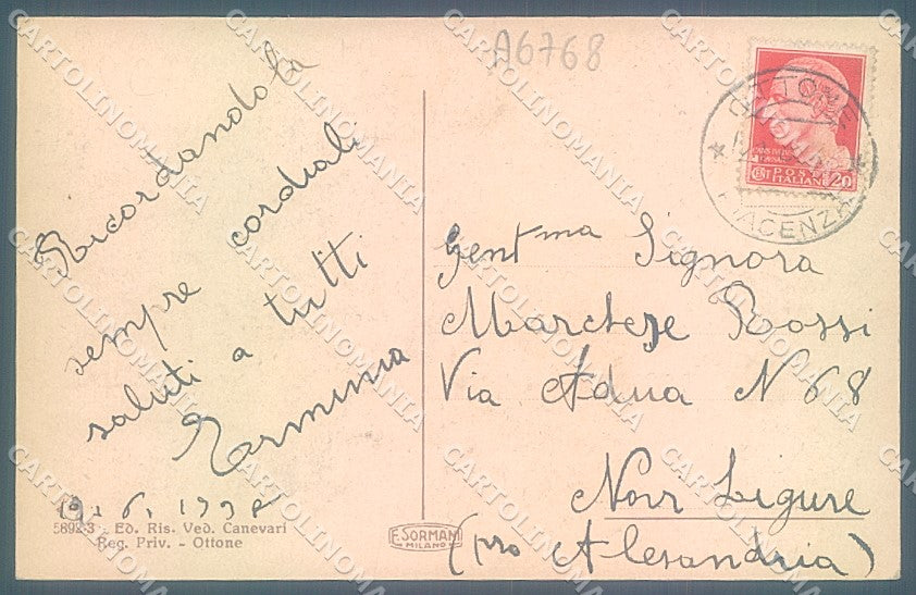 Piacenza Ottone cartolina JK2596 – retro
