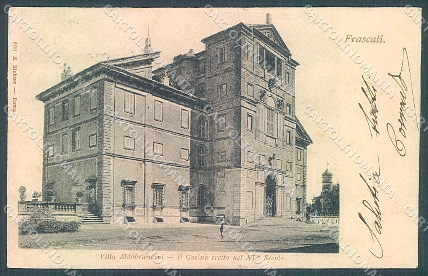 Roma Frascati Villa Aldobrandini Richter 690 SCOLLATA cartolina JK2614 – fronte
