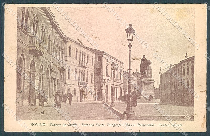 Rovigo Città Poste Monumento Garibaldi Teatro cartolina JK2625 – fronte